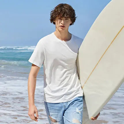 Semir Summer Cotton T Shirts Men 2024 Simple O Neck Stretch Solid New Tops Clothing Casual Tshirt Man Streetwear Cool Tee Shirts