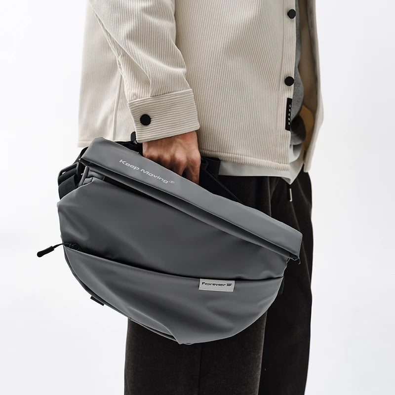 Semir Crossbody Bag Men Textured Chest Bag 2024 New Fashion Letter Print Large Capacity Backpack