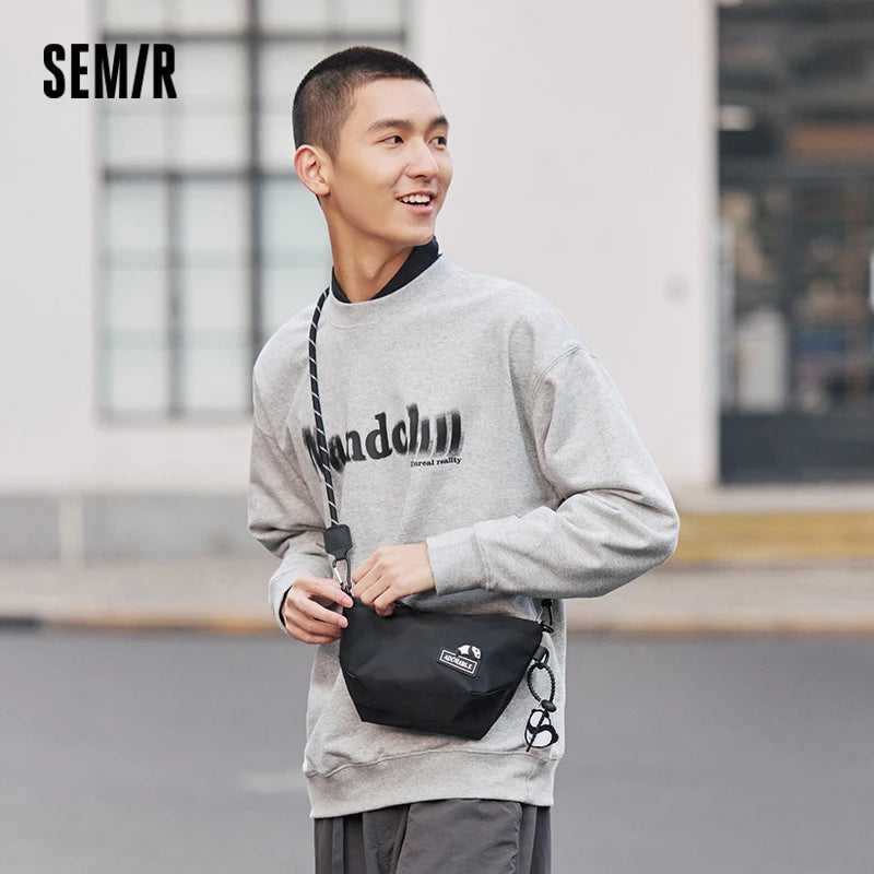 Semir Dumpling Bag Men Trendy and Cool Workwear Style Crossbody Bag 2024 New Version Outdoor Sports Couple's Backpack