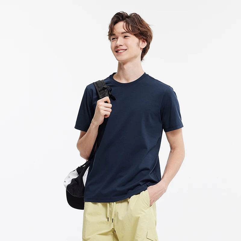 Semir Short Sleeve T-Shirt Men Moisture Wicking Antibacterial T-Shirt 2025 New Summer Solid Color Top for Heat Protection