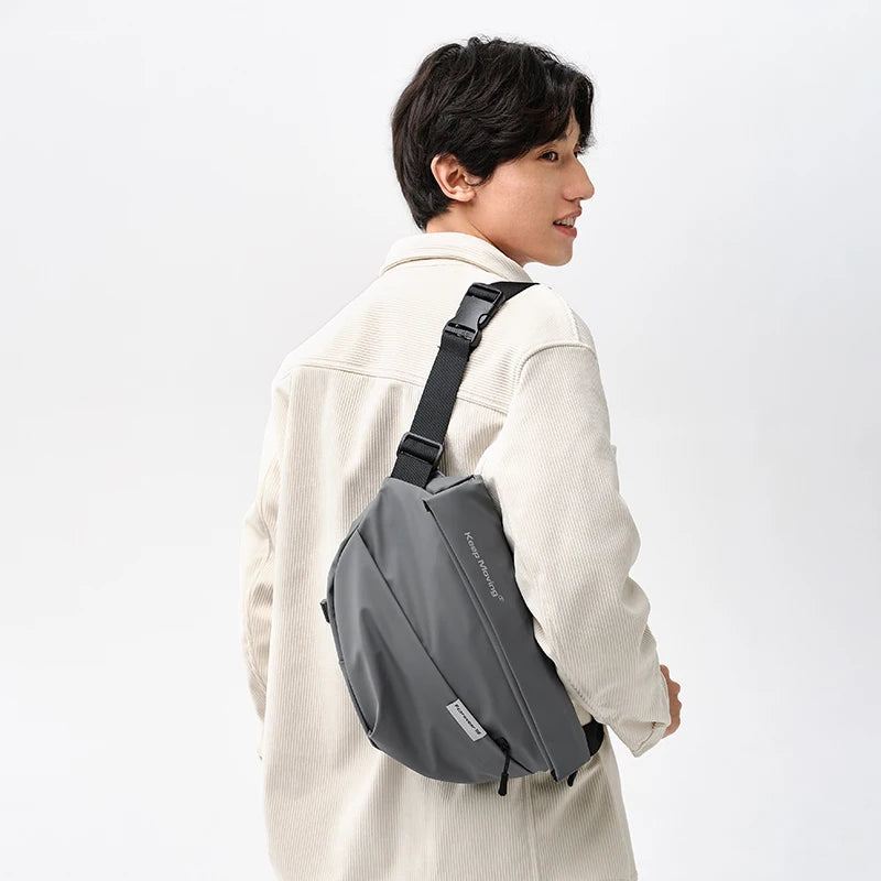 Semir Crossbody Bag Men Textured Chest Bag 2024 New Fashion Letter Print Large Capacity Backpack