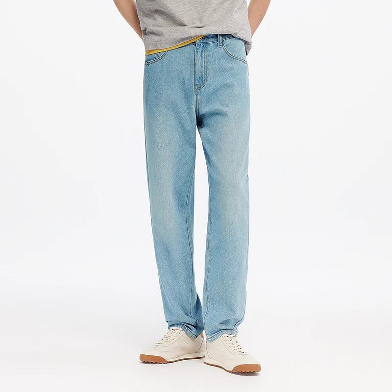 Semir Jeans Men Retro Distressed Wash Cool Feeling Tapered Pants 2025 New Summer Long Pants Classic Versatile for Casual Wear