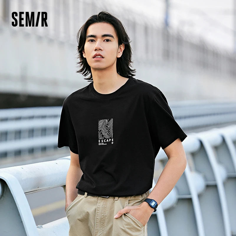 Semir Short Sleeve T-Shirt Men 2024 New Summer Version Outdoor Fashionable Printed Top Cool Feeling Antibacterial