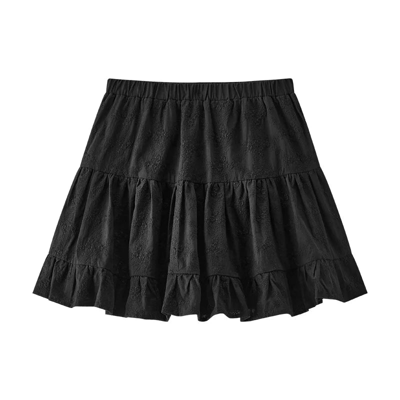Semir Half Skirt Women Design Sense High-end Elegant Embroidered 2025 New Summer A-line Layered Skirt Playful
