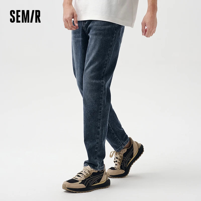 Semir Jeans Men Spring Classic Simple and Versatile Tapered Pants Daily Commuting Style Long Pants