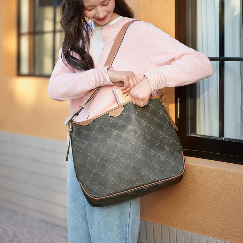 Semir Tote Bag Women 2025 New Style Vintage Monogram Crossbody Bag Popular Shoulder Bag Large-capacity Shopping Bag