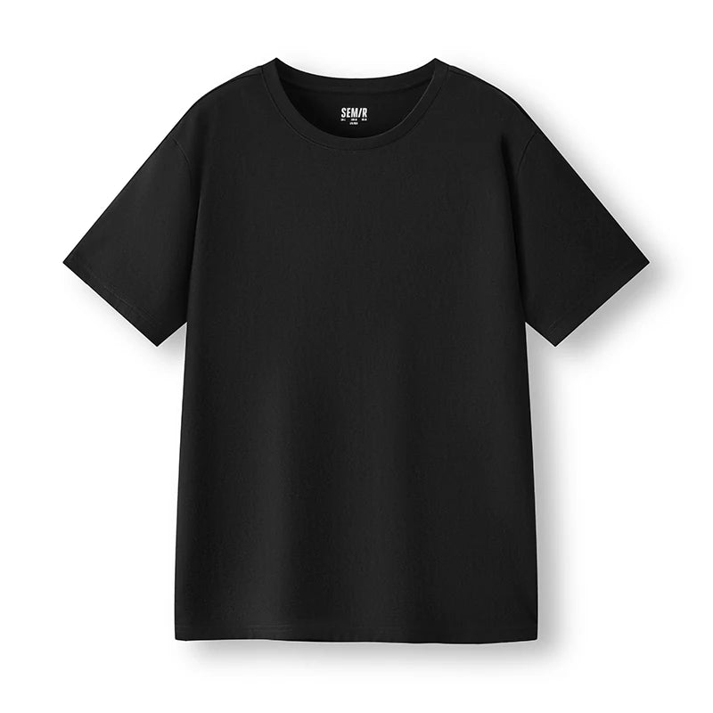 Semir Short Sleeve T-Shirt Men Pure Cotton Bottoming Shirt 2025 New Spring Solid Color Inner Layer Top Versatile White T-Shirt