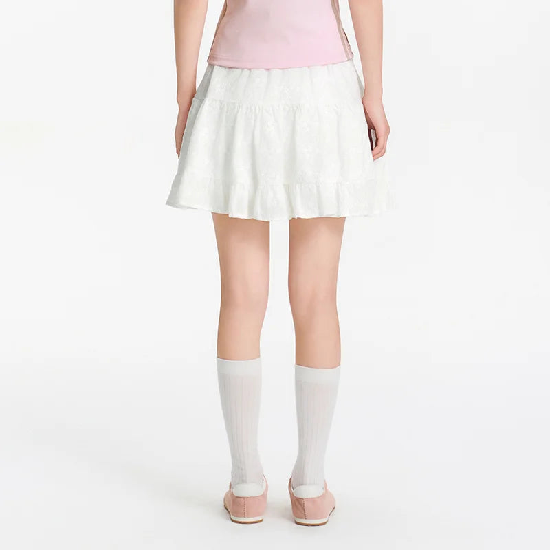 Semir Half Skirt Women Design Sense High-end Elegant Embroidered 2025 New Summer A-line Layered Skirt Playful