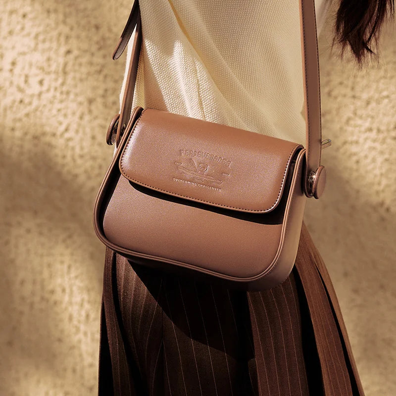 Semir Bag Saddle Bag Women Simple Solid Color Temperament Single Shoulder Crossbody Bag Cute Casual Commuter Bag
