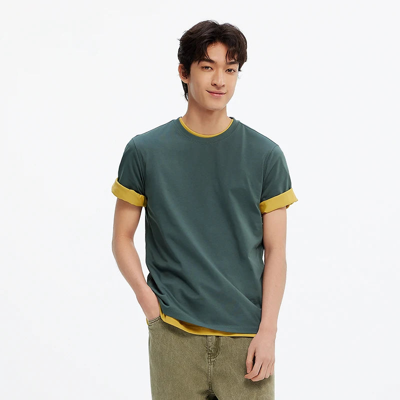 Semir Short Sleeve T-Shirt Men Moisture Wicking Antibacterial T-Shirt 2025 New Summer Solid Color Top for Heat Protection