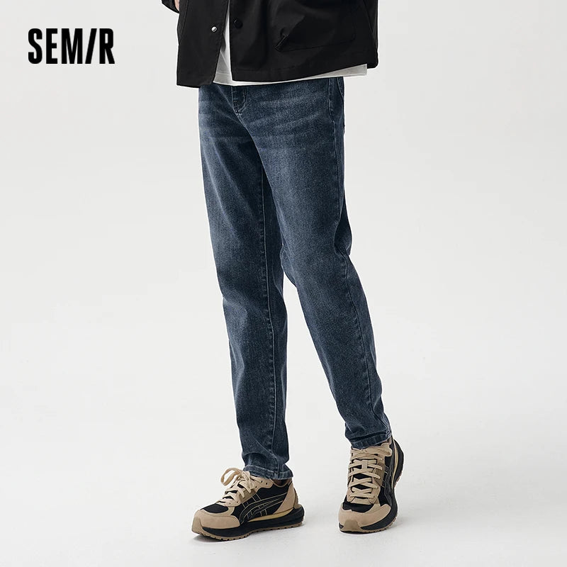 Semir Jeans Men Spring Classic Simple and Versatile Tapered Pants Daily Commuting Style Long Pants