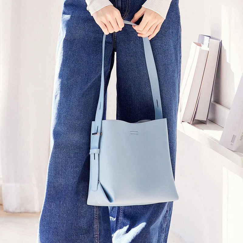 Semir Bucket Bag Women New Women Shoulder Bag Soft Leather Bag Popular Satchel Bag Commuter Christmas Bag