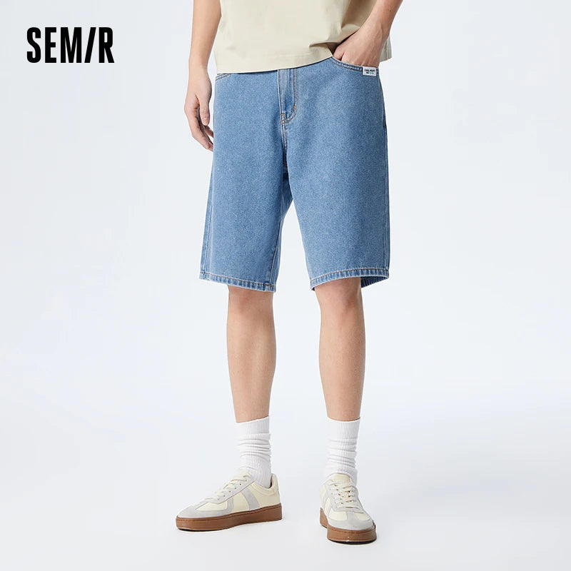 Semir Men Jeans 2024 Summer New Cool Feel Antibacterial Casual Daily Trend Casual Fashion Fifth Pants