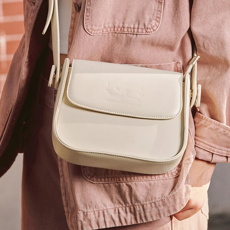 Semir Bag Saddle Bag Women Simple Solid Color Temperament Single Shoulder Crossbody Bag Cute Casual Commuter Bag