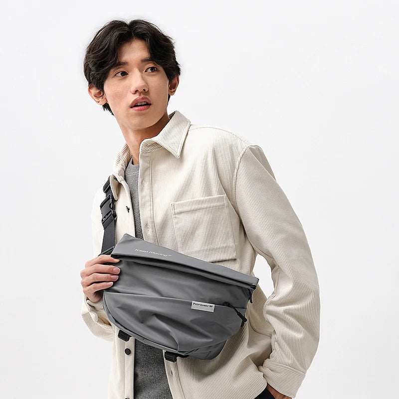Semir Crossbody Bag Men Textured Chest Bag 2024 New Fashion Letter Print Large Capacity Backpack