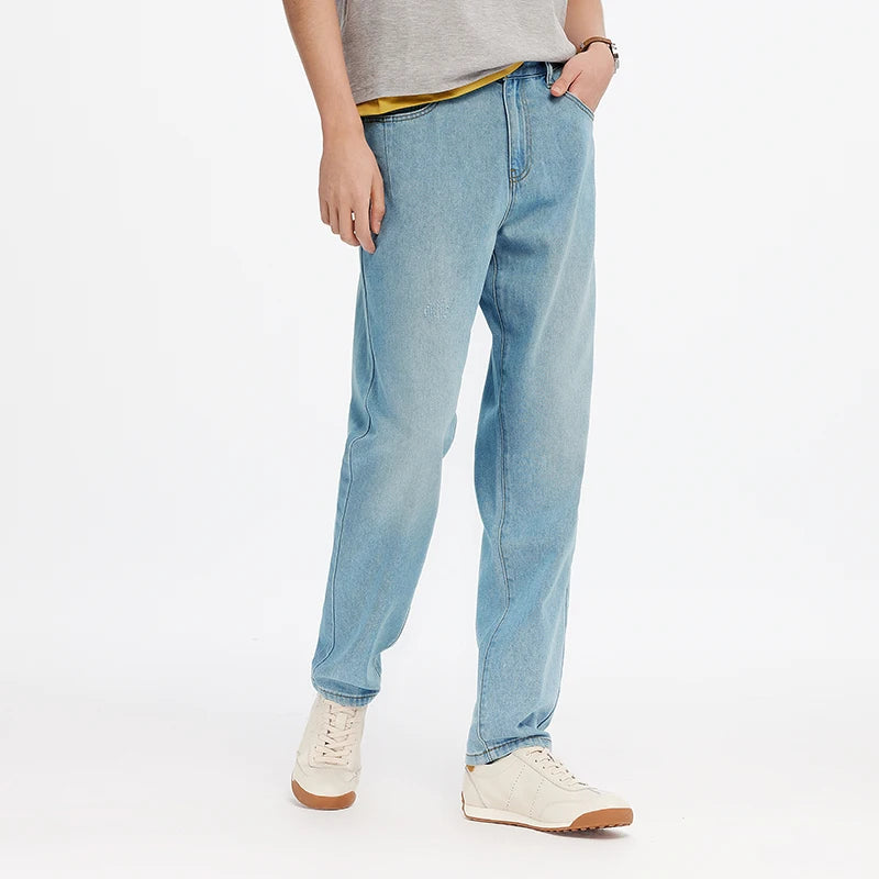 Semir Jeans Men Retro Distressed Wash Cool Feeling Tapered Pants 2025 New Summer Long Pants Classic Versatile for Casual Wear