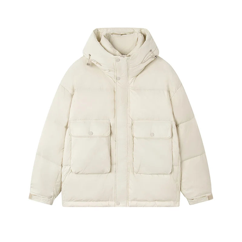 Semir Down Jacket Men 2022 Winter New Warm And Comfortable Simple Top Solid Color Casual Hooded Jacket Trendy