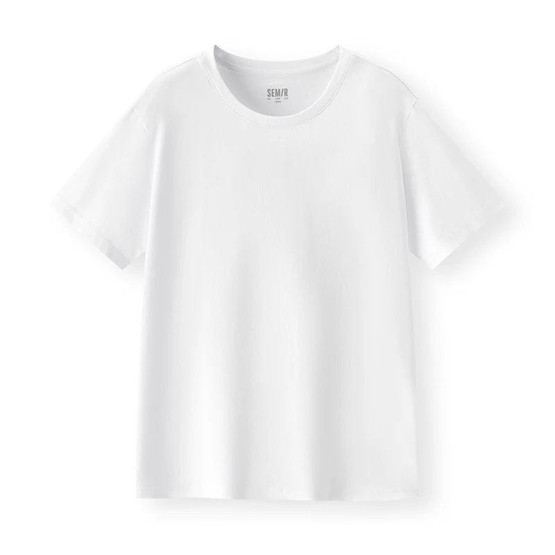 Semir Short Sleeve T-Shirt Men Pure Cotton Bottoming Shirt 2025 New Spring Solid Color Inner Layer Top Versatile White T-Shirt
