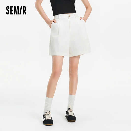 Semir Women Shorts Pleated Elastic Waist Loose