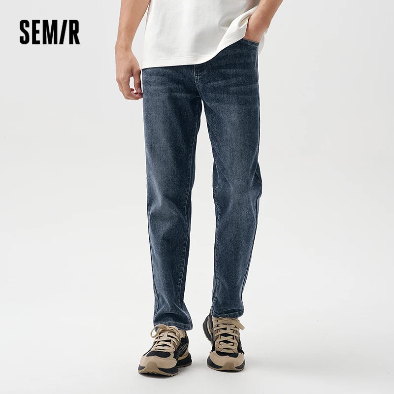 Semir Jeans Men Spring Classic Simple and Versatile Tapered Pants Daily Commuting Style Long Pants