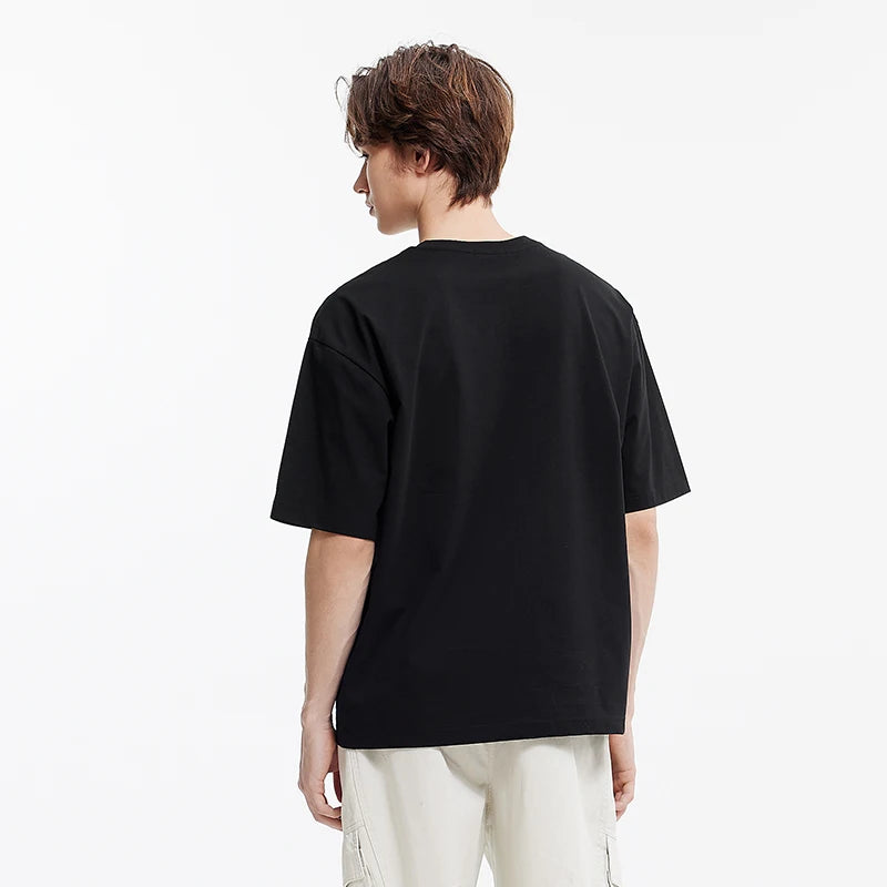 Semir Short Sleeve T-Shirt Men Bamboo Leaf Print Cool Feeling 2025 New Summer Loose Knit Base Layer Top for Trendy Outfits