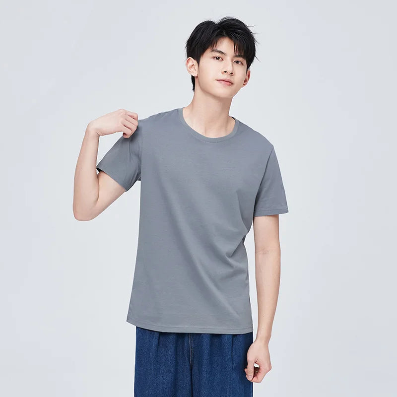 Semir Short Sleeve Men T-Shirt Cotton 2024 Summer New Man Clothing Is Thin And Versatile T Shirt Couples Solid Color Bottoming