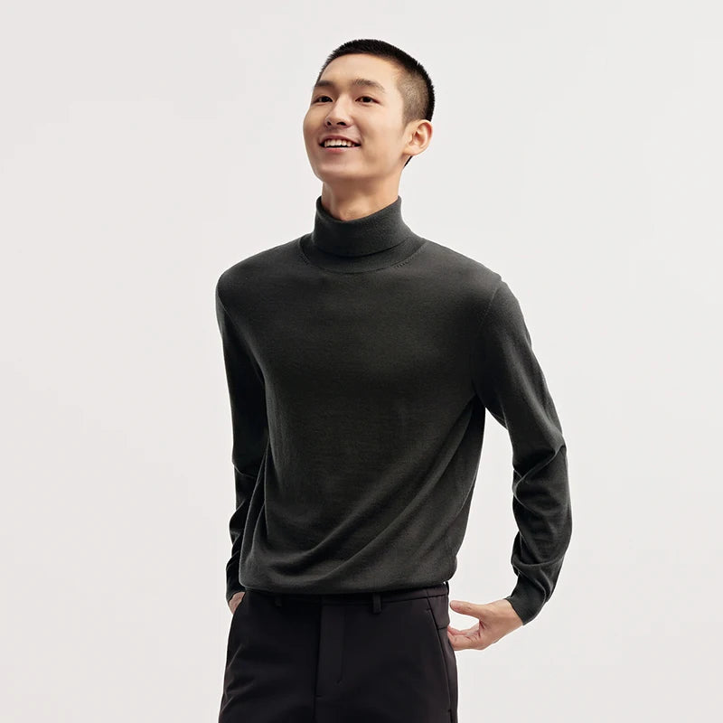 Semir Men Wool Sweater High Neck Warm