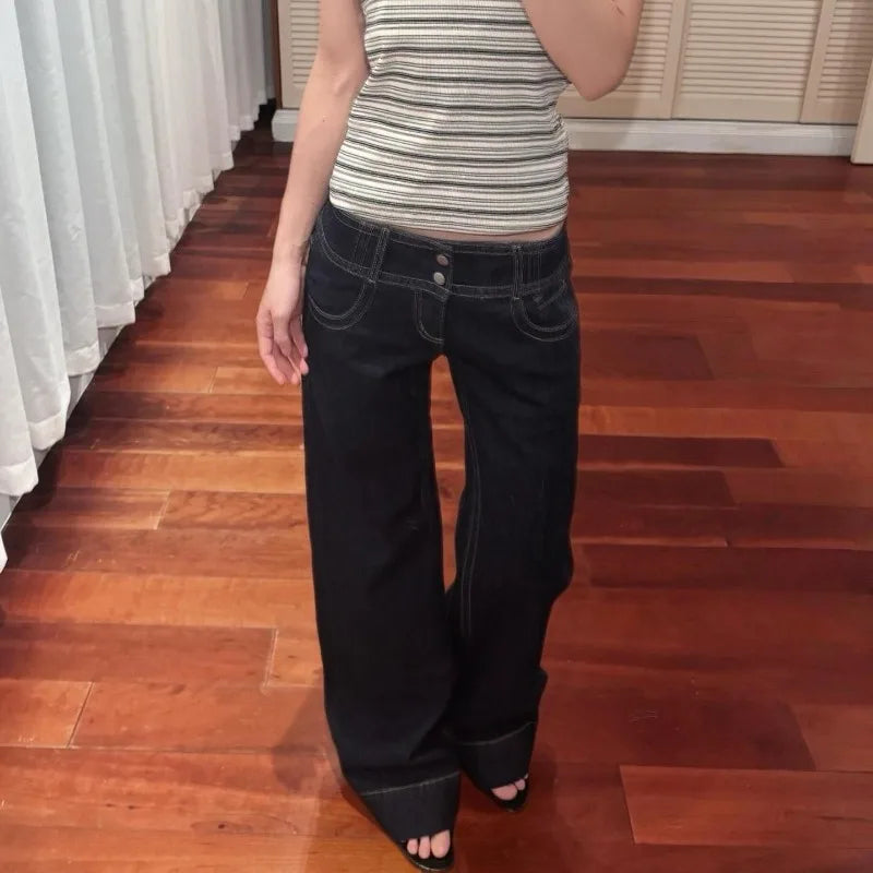 American Retro Low Waist Wide Leg Jeans