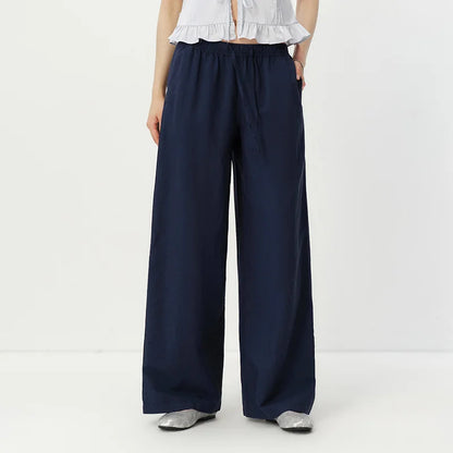 Semir Women Pants Linen Loose Wide Leg