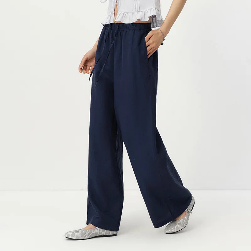 Semir Women Pants Linen Loose Wide Leg
