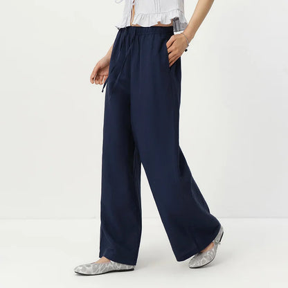 Semir Women Pants Linen Loose Wide Leg