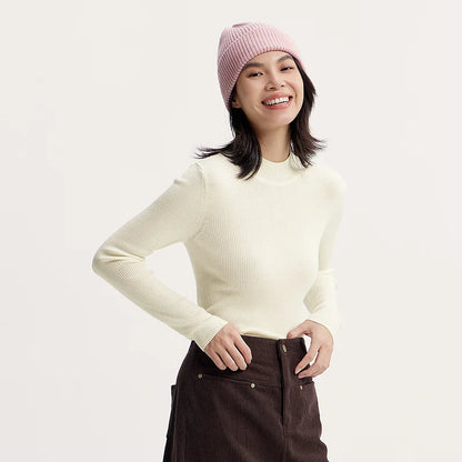Semir Women Sweater Slim Wool Semi-High Neck