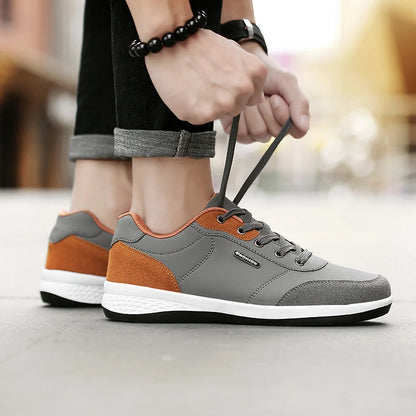 YRZL Men's Waterproof Leather Sports Sneakers