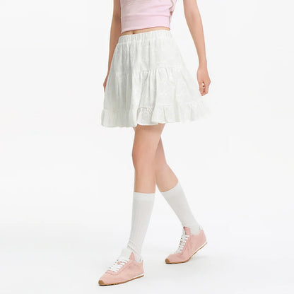 Semir Half Skirt Women Design Sense High-end Elegant Embroidered 2025 New Summer A-line Layered Skirt Playful