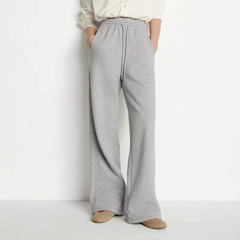 Semir Women Pants Fleece Lined Drawstring Wide Leg