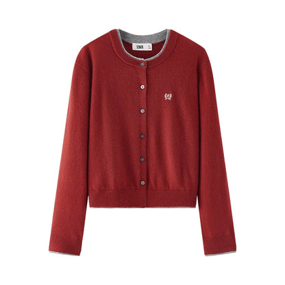 Semir Women Knitted Sweater Slim Embroidered Pullover