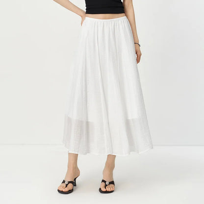 Semir Women Skirt High Waist A-Line Long