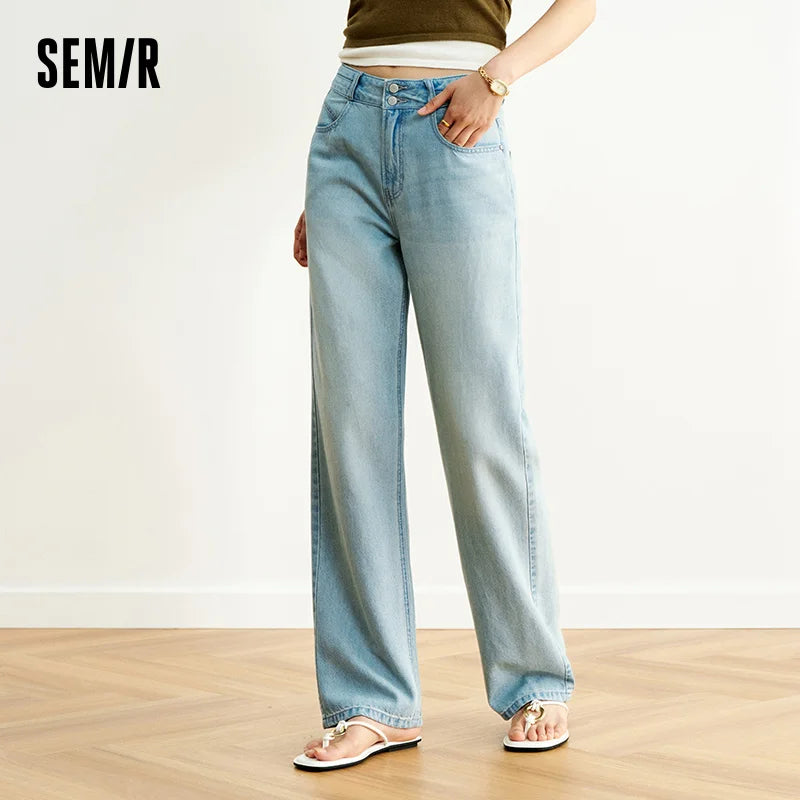 Semir Women Jeans Vintage Washed Wide Leg