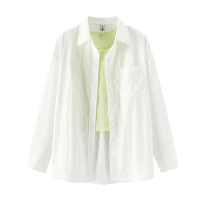 Semir Long Sleeve Shirt Women Oversize Shirt with Short Vest 2025 New Spring Two-Piece Set for Trendy and Casual Style