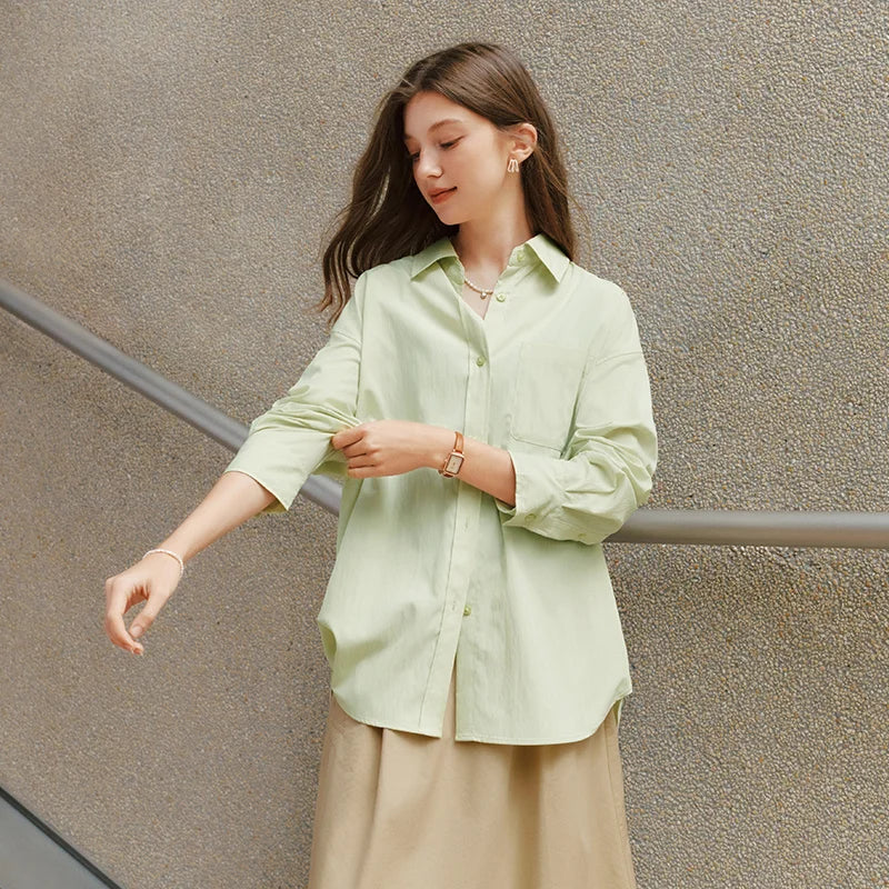 Semir Long Sleeve Shirt Women Oversize Shirt with Short Vest 2025 New Spring Two-Piece Set for Trendy and Casual Style
