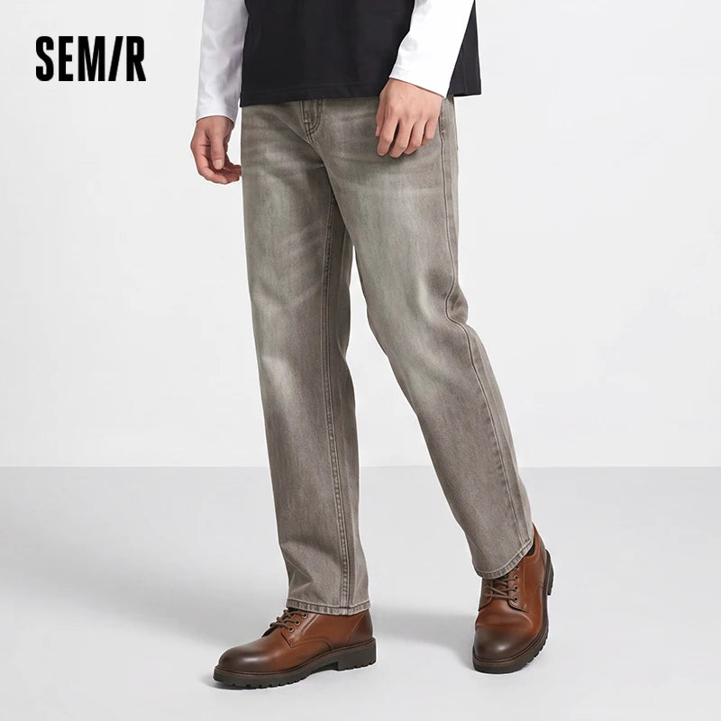 Semir Men Retro Washed Loose Jeans