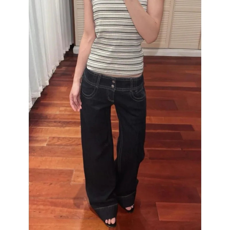 American Retro Low Waist Wide Leg Jeans