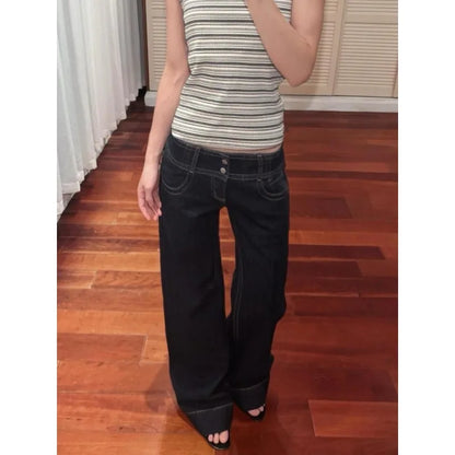 American Retro Low Waist Wide Leg Jeans
