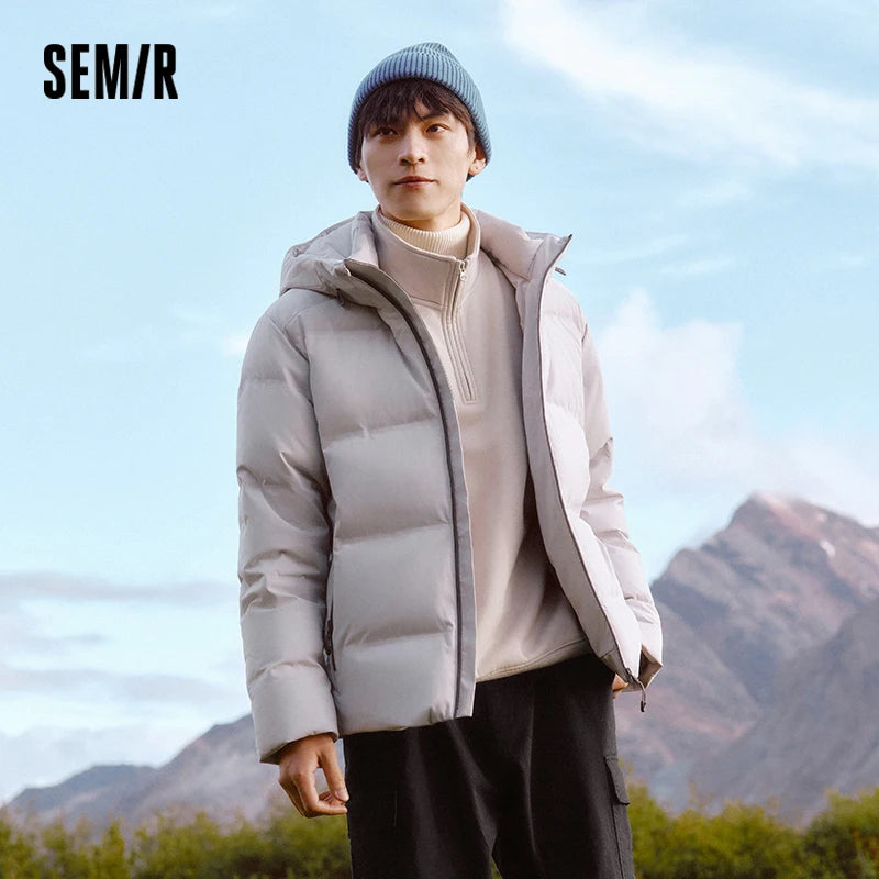 Semir Men Down Jacket Textured Hooded Versatile