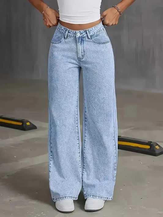 Women's Loose Wide Leg Straight Jeans