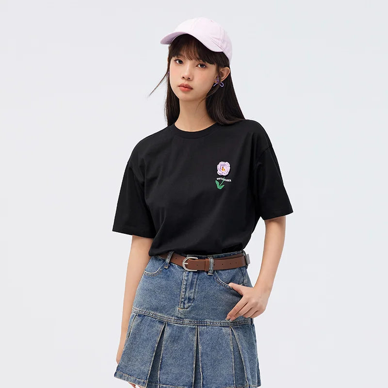 Semir Short Sleeve T-Shirt Women Mid-long Style Moisture-wicking and Quick-dry 2025 New Style Summer Outfit Gentle Pink Top