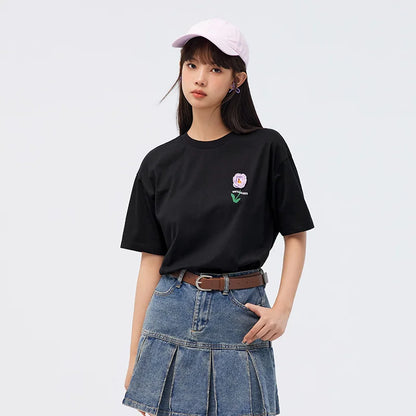 Semir Short Sleeve T-Shirt Women Mid-long Style Moisture-wicking and Quick-dry 2025 New Style Summer Outfit Gentle Pink Top