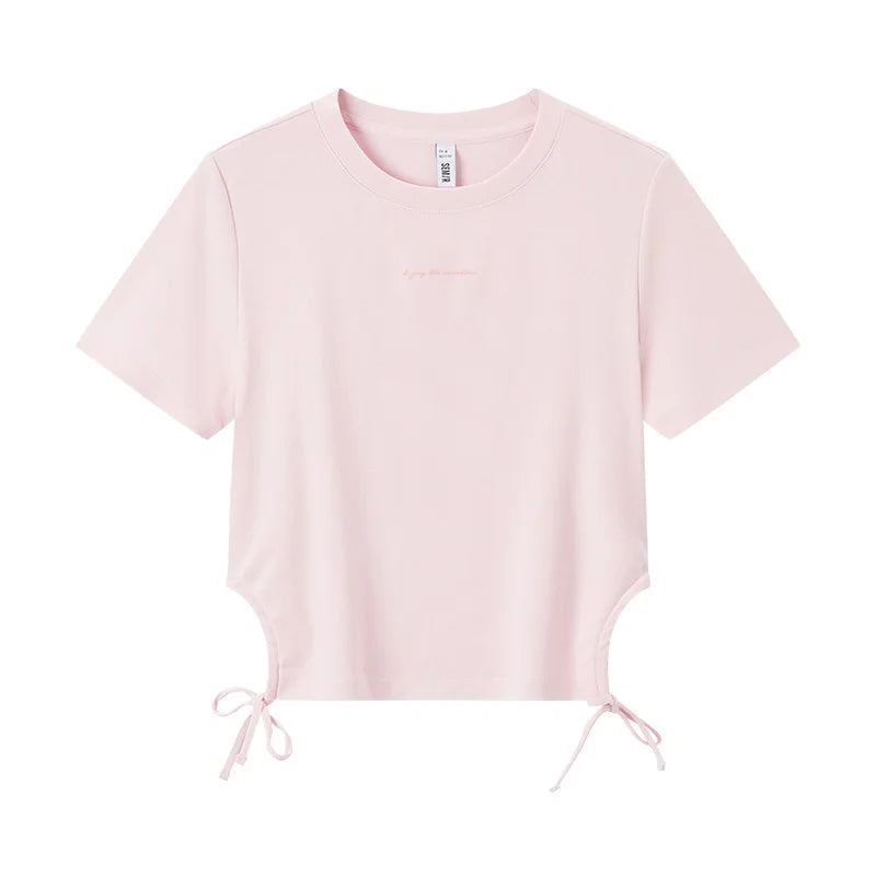Semir Short-Sleeved T-Shirt Women Short And Simple Letter Print Color-Blocked New In 2024 Summer