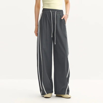 Semir Women Pants Color Block Ruffle Drawstring