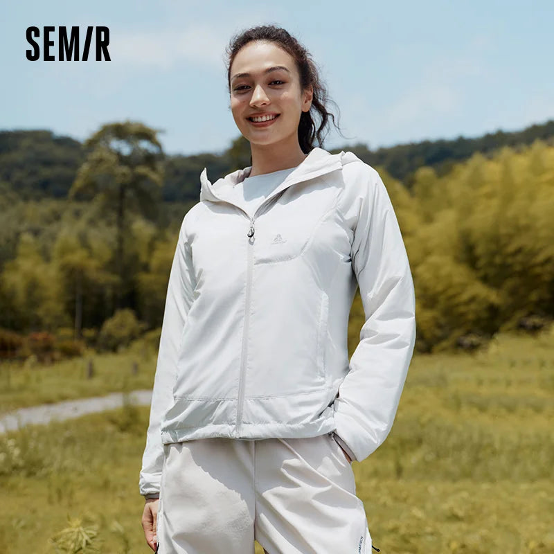 Semir Women Cotton Coat Three-Resistant Raglan Slim Hooded